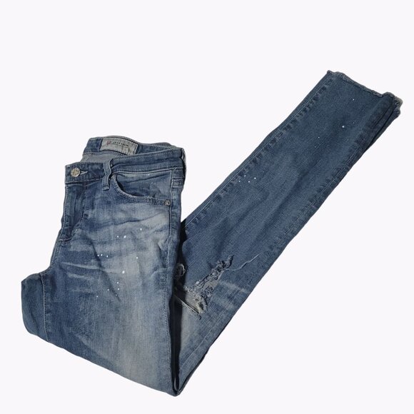 AG Adriano Goldschmied Legging Ankle Super Skinny Jeans Womens Size 27 Low Rise - Picture 1 of 7